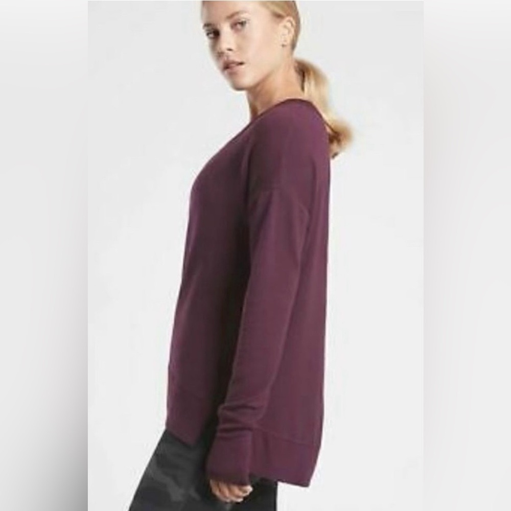 EUC Athleta Deep Purple Coaster Luxe Sweatshirt With Thumb holes,size Large-tall - Picture 4 of 15